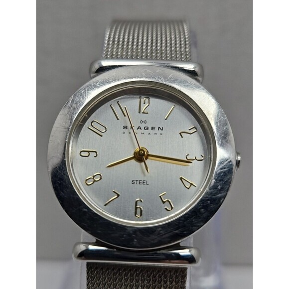 Skagen Denmark 107SGSC Womens Stainless Milanese Quartz Watch Silver New Battery - Picture 4 of 10